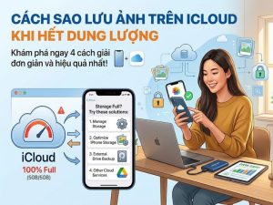 Cách sao lưu ảnh trên iCloud khi hết dung lượng cực dễ